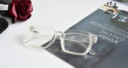 Eyekepper 4 Pack Ladies Eyeglasses - Oversized Square Design Eyewear for Women, Transparent