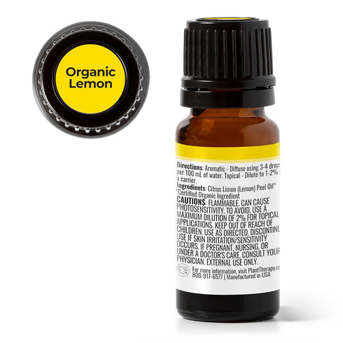 Plant Therapy Organic Lemon Essential Oil, 100% Pure, USDA Certified Organic, 10 mL (1/3 oz)