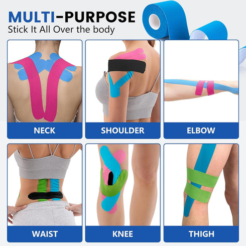 NUITPY 16 16 2 inch 16.4 Rolls Kinesiology Tape, Colors x Feet Waterproof Athletic Tape, Uncut Kinetic Tape, Elastic