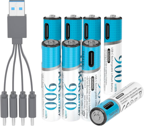 TARAVAO 1.5V Constant Rechargeable AAA Lithium Batteries (8 Pack) for Remote, Mouse, Toys,