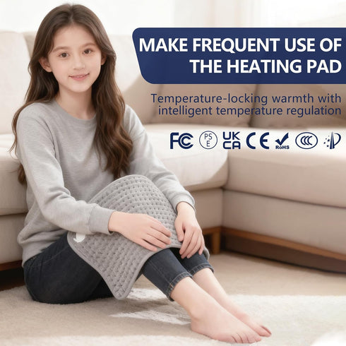 La Phaze 9 4 Settings (17x33 Inches) Heating Pad for Back, Neck & Shoulder Pain Relief | Heat & Timer | Fast Heating