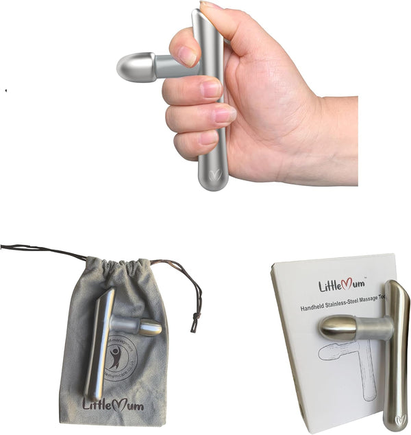 LittleMum T-Bar Massage Tool - Myofascial & Foot Reflexology Massager, Stainless Steel,