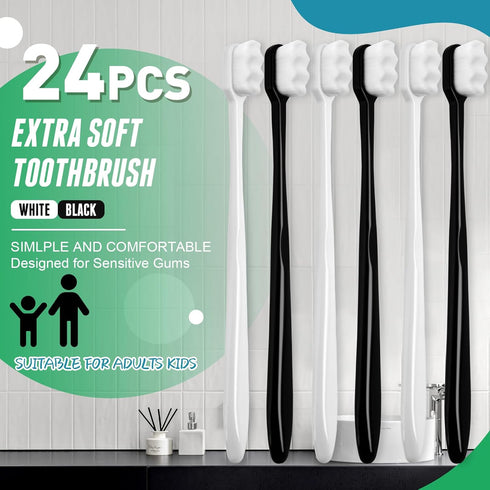 24 PCS Ultra Soft Toothbrush - Extra Soft Bristles for Adults, Gentle on Fragile Gums