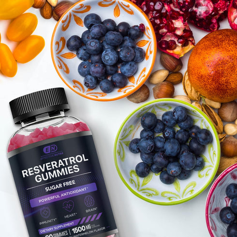 Resveratrol Gummies 1500mg - Sugar Free Supplement for Antioxidant Support, Immunity, Heart Health, Brain Function -