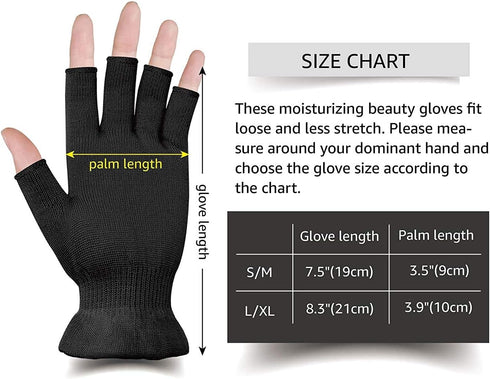MIG4U 3 Pairs Fingerless Moisturizing Gloves | Half Finger Touchscreen Beauty Glove for Eczema, SPA