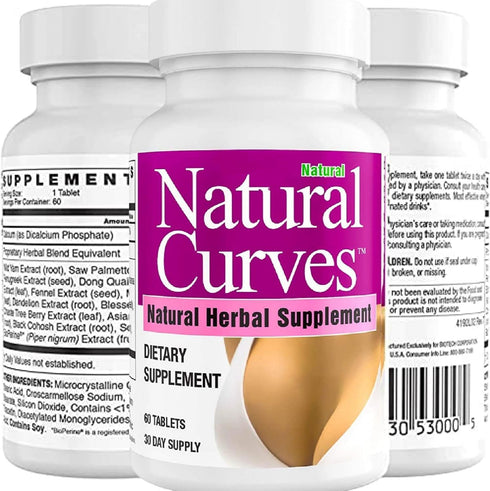 Natural Breast Enhancement Pills for Women & Men, Fast Acting Vegan Formula for Fuller Breasts, 60 Capsules