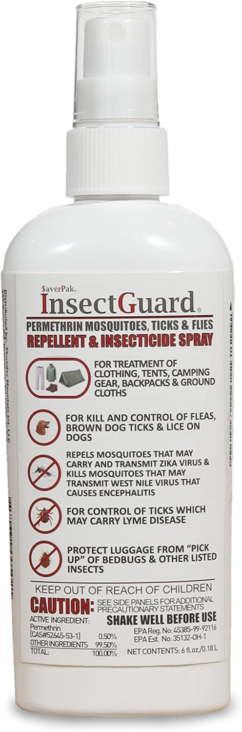 InsectGuard Permethrin Pump Spray for Mosquitoes, Ticks, and Flies (6oz)