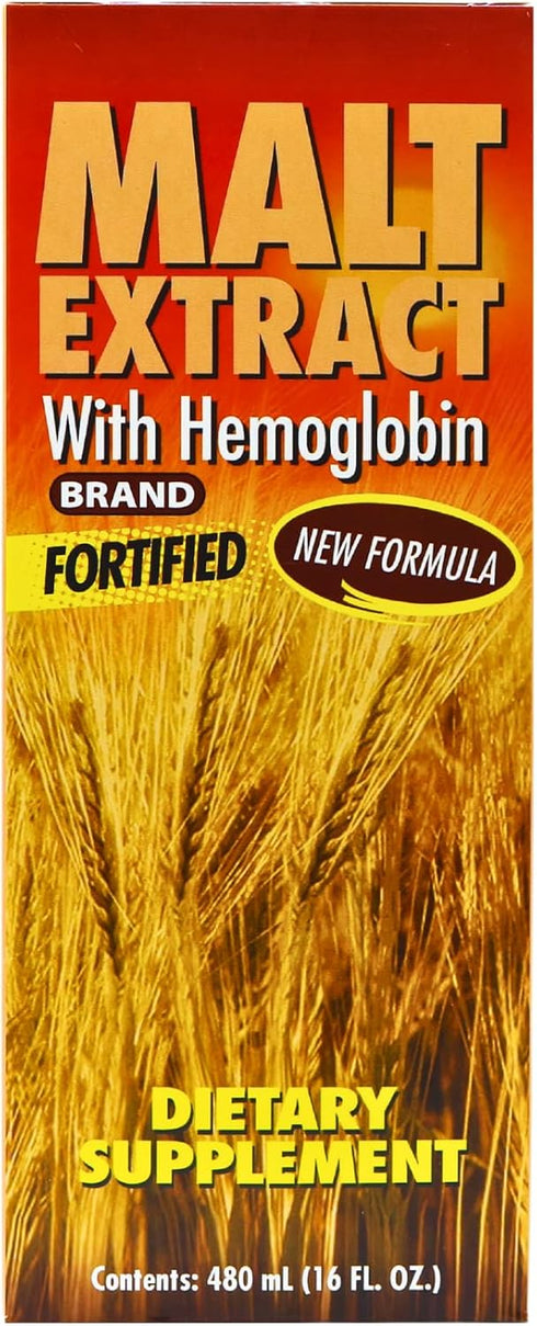 Malt and Hemoglobin Extract, Nutritional Supplement for Energy & Vitality, 16 Fl Oz