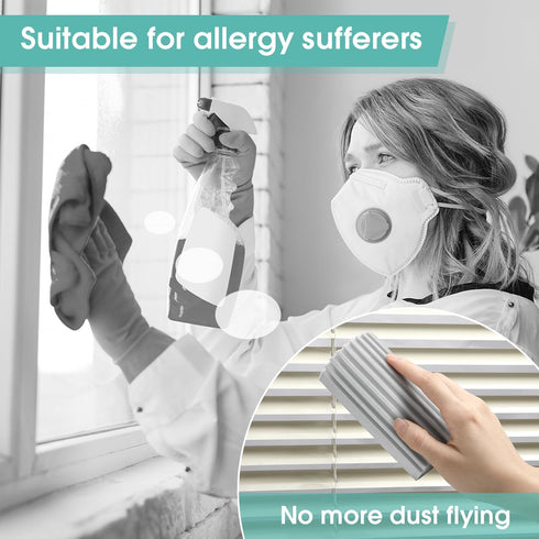 6 Pack Damp Dusting Sponge Duster, Grey Reusable Household Cleaning Sponge Tool