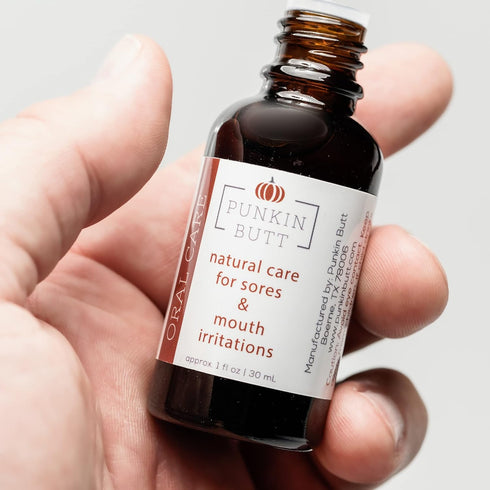 Punkin Butt Oral Care 1 oz Glass Bottle, Chamomile, Clove, Peppermint, Natural, Vegan, Cruelty-Free