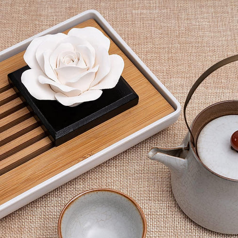 MOLIMAO Rose Flower Styling Essential Oil Diffuser Stone, Non-Electric, Handmade Products, Decorative Tabletops, Car