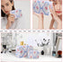 LYDZTION 2Pcs Cute Makeup Bag, Quilted Bow Makeup Bag for Women, Coquette Cotton Storage Bag for Lipstick Brushes