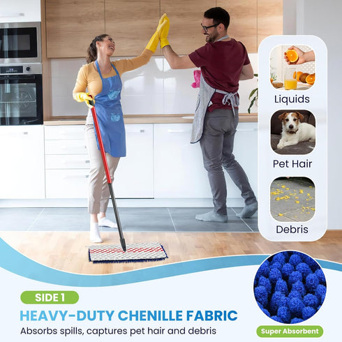 4 Pack Mop Head for O-Cedar Hardwood Floor 'N More Microfiber 3-Action Flip Mop Refill, Compatible with Ocedar
