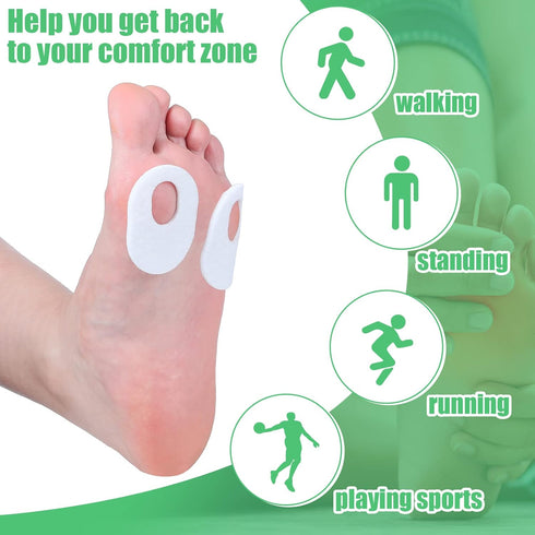 WILLBOND 60 Pcs Callus Pads Soft Felt Oval Shape Corn Pads for Foot Pain Relief, Adhesive Foot Corn Pads for Men and