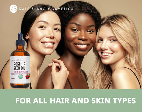 Kate Blanc Cosmetics Organic Rosehip Oil for Face & Skin (1oz, Pure, Cold Pressed)
