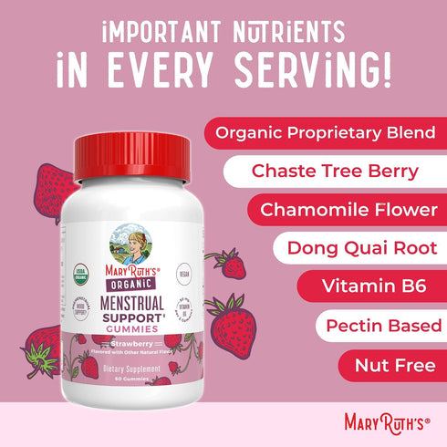 Gummies Common 30 MARYRUTH'S Organic Menstrual Support for the Relief of Symptoms of Premenstrual Syndrome | PMS