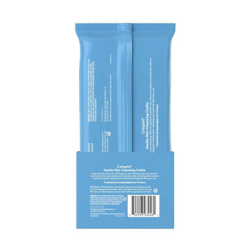 Cetaphil Face and Body Wipes, Gentle Cleansing Cloths, 25 Count (Pack of 3) for Sensitive Skin