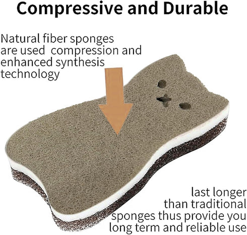 NUTRALSWAN sponges-6) Kitchen Sponges Reusable, Dish Sponge for Washing Dishes, Compostable Sponges for Cleaning