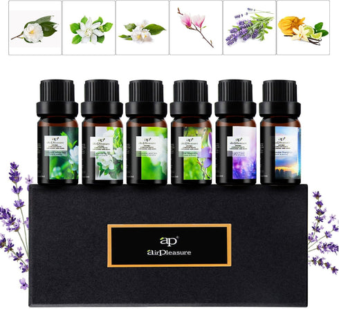 Flower Essential Oils Set, 6x10ml Aromatherapy Oil Gift Kit for Diffuser, Humidifier, Fragrance - Gardenia, Magnolia,