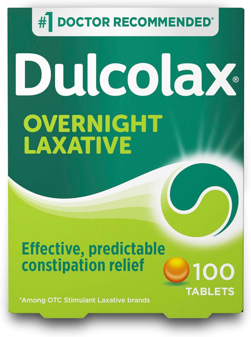 Dulcolax Stimulant Laxative Tablets, 5 mg, 100 Count, Effective Constipation Relief