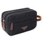 Mactso Mens Travel Toiletry Bag - Canvas Leather Cosmetic Organizer with Double Compartments