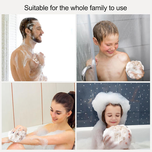 Loofah Bath Sponge Shower Loofahs - 4 Pack Soft Loofa Exfoliating Body Scrubber for Men and Women