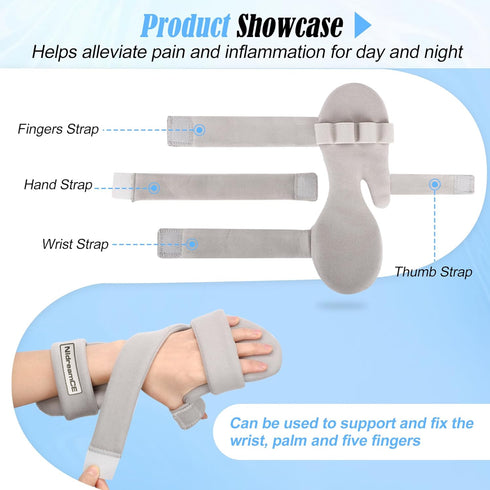 Immobilizer Resting Hand Splints for Straightening Fingers,Carpal Tunnel Wrist Brace Night With Finger Separators