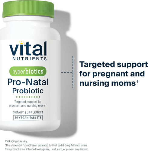 Hyperbiotics Vital Nutrients Pro-Natal Prenatal Probiotics for Women - 30 Tablets, Vegan, Gluten-Free