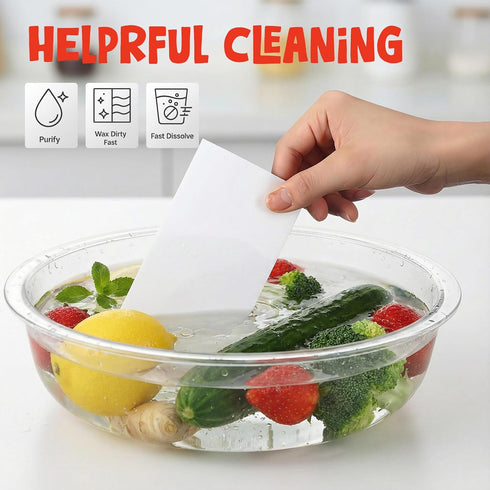 LemonSecret 2 Pack Fruit and Vegetable Wash Sheets, Effective Removes for Removing grease Wax Mud Dirt Residues from