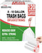 8-10 Gallon Drawstring Trash Bags, 120 Count, Heavy Duty White Plastic Garbage Bags, Odorless, Multifold Roll for
