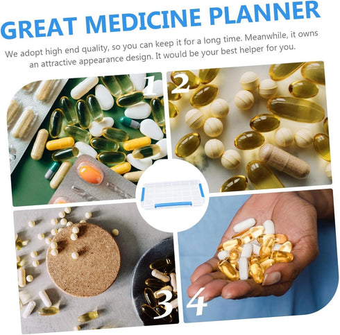 Portable Plastic Pill Organizer - Day Medicine Box for Travel