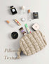 Quilted Makeup Bag, Travel Toiletry Bag for Women, Cute Puffer Makeup Organizer (M, Beige)
