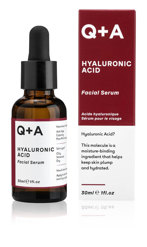 Q+A Hyaluronic Acid Facial Serum, Hydrating Serum for Healthy and Plump Skin, 30ml/1fl.oz