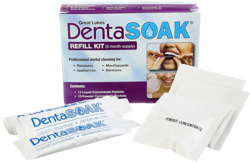 Refill Kit for Mouthguard, Retainer, Denture Cleaner, Non-Toxic, 3 Month Supply, Mint Scented