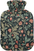 YNNALE Retro Sage Green Red Floral Hot Water Bottle with Cover, 2Liter Soft