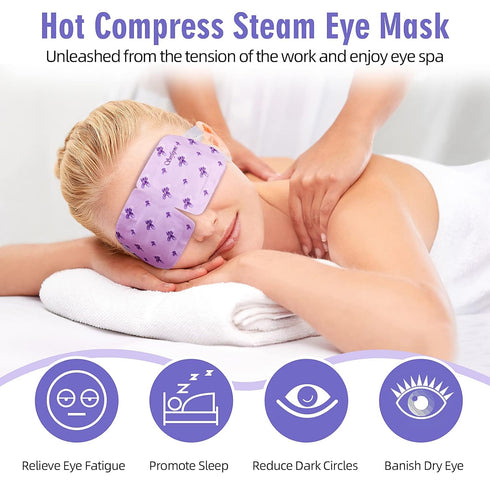 Serfeymi 22 Packs Self-Heating Steam Eye Masks, Disposable Warm Eye Mask for Mother's Day Gifts