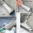 2 in 1 Cleaning Scrub Brush - V-Shape Stiff Bristle Floor Scrub Brush with Long Handle and 120° Rotating Squeegee