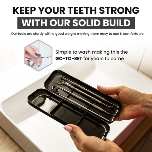 Dental Hygiene Kit - Calculus & Plaque Remover Tool Set, Stainless Steel Dental Instrument Set