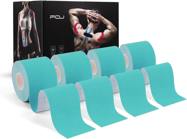 Kinesiology Tape (4 Pack), 16.4ft Athletic Tape, Water Resistant Sports Tape for Pain Relief and Injury Recovery