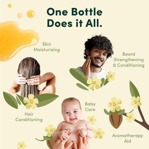 HobaCare 100% Pure Jojoba Oil for Hair, Skin, Face, Body, Scalp, Nails, 8.45 oz