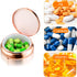 WLLHYF Pillbox Pill Box Cute Small Pill Box for Purse & Pocket Medicine Organizer Travel Waterproof Pill Case Metal