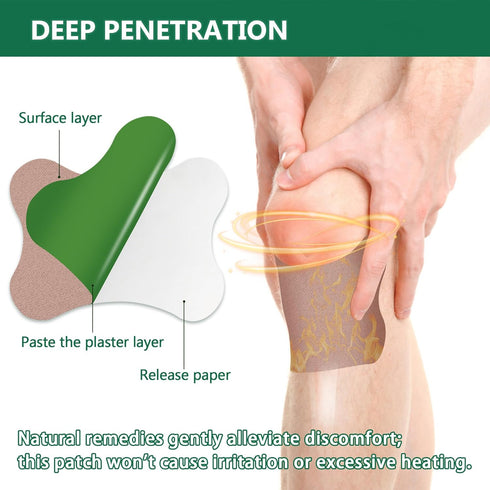 Knee Joint Relief Patches - 30 Count Natural Herbal Kit for Soothing Muscle & Bone Hot Relief