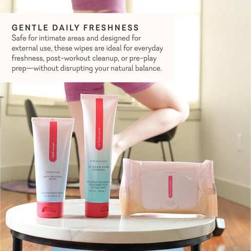 Tingling Intimate Wipes - Pure Romance Cleanse with Benefits