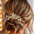 Heread Pearl Bride Wedding Hair Pins | Leaf Bridal Head Piece Flower Hair Accessories for Women (Pack of 3)