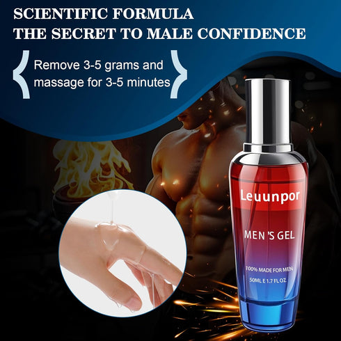 Leuunpor Men's Enhancement Gel, Male Enhancement Cream for Men for Huge Enhanced Size, Enlarge Thickness, Strength