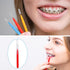 Patelai 100 Pieces Braces Brush for Cleaner, Interdental Brush Toothpick Dental Hygiene Flosser Tool, Warm Colors