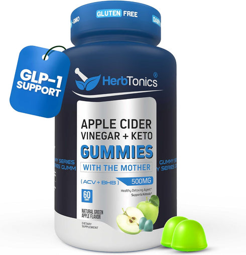 Herbtonics Keto Apple Cider Vinegar Gummies | Digestion & Detox | GLP-1