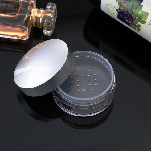 Hotop 3 Pieces 50 ml Plastic Empty Powder Case Makeup Jar Travel Kit with Sifter