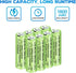 Fytoo 8PCS 1.2V 1800mAh Ni-MH AA Batteries & USB Charger for Wireless Microphone, Electric Toys, Household Appliances
