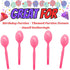Hot Pink Plastic Spoons (24 Pack) - Lightweight Plasticware, Disposable Cutlery for Parties, Colored Plastic Spoons